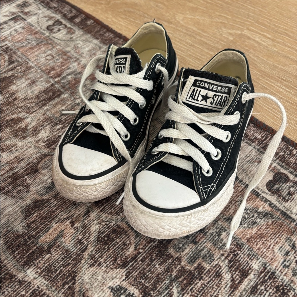 Converse Kids Black & White Low-Top Sneakers